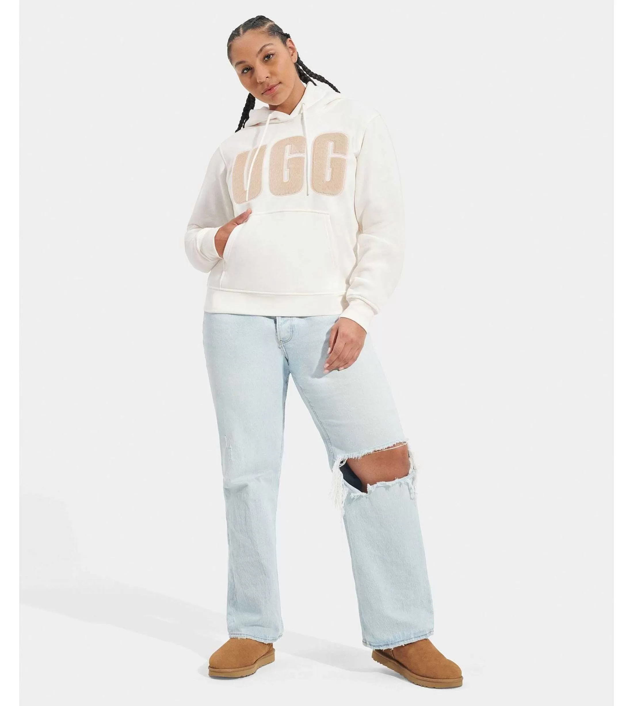 Rey fluff Logo Kapuzenpullover>UGG Shop